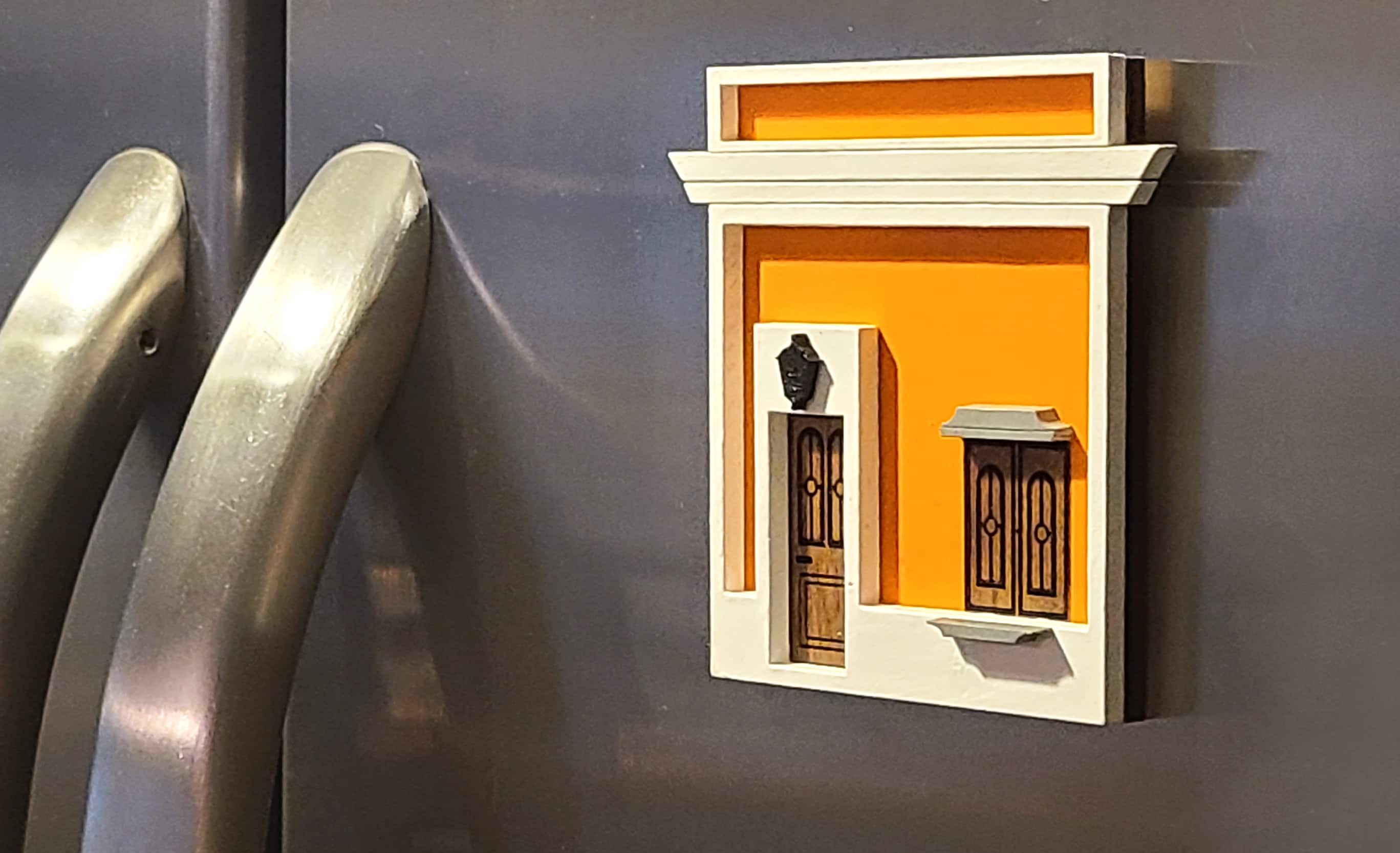 San Juan Puerto Rico Magnet: Hand-Painted Wooden Casitas