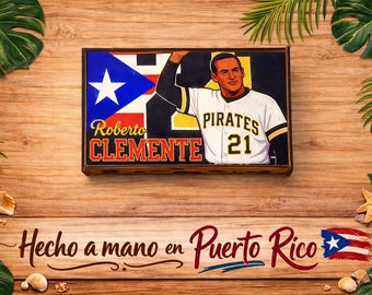 Handmade Roberto Clemente Domino Set: Puerto Rican Pride Edition