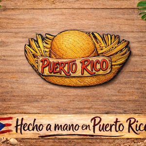 Puerto Rico Pava Hat Magnet | Laser-Cut Wood Boricua Kitchen Decor Souvenir