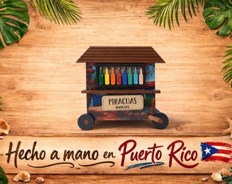 Puerto Rico Piragua Cart Magnet: Colorful Souvenir