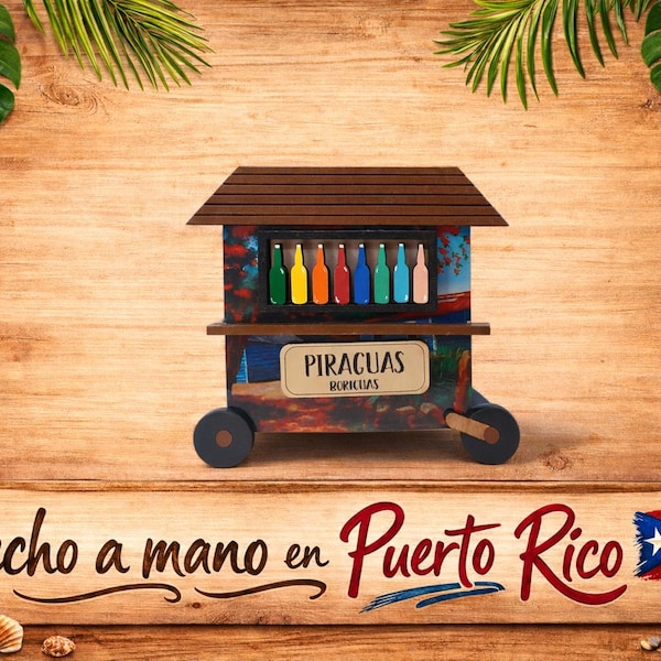 Puerto Rico Piragua Cart Magnet: Colorful Souvenir