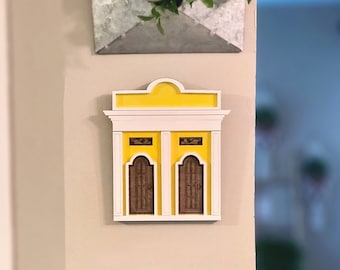 Decorazione murale fatta a mano in legno di Porto Rico: Old San Juan Casita