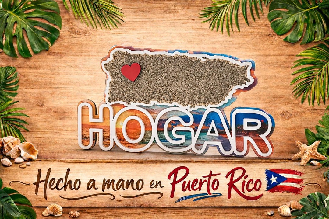 Puerto Rico Display Puerto Rico Map Display: Real Beach Sand, Wooden Home Decor - Etsy