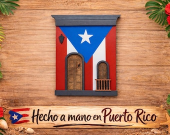 San Juan Puerto Rico Wooden House Magnet: Hand-Painted Souvenir