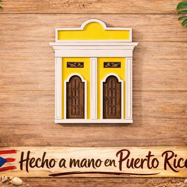 Handmade Puerto Rico Wooden House Wall Decor: Old San Juan Casita