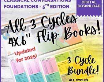 Classical Conversations Memory Work Flip Books - 3 Cycle Bundle: Homeschool Resource (Digital Download 4x6")