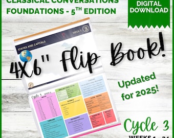Cycle 3 Memory Work Flip Book: Classical Conversations Foundations (Digital Download 4x6" JPGs)