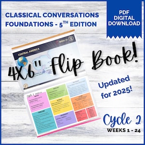 4x6&quot; Flip Book for Cycle 2 - Classical Conversations Foundations Memory Work - Homeschool On-the-Go Favorite Resource