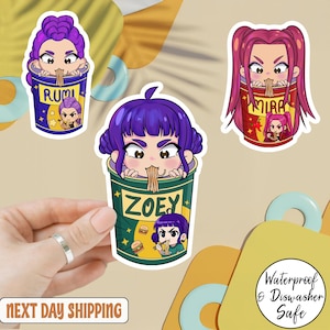 Kpop Huntrix Sticker, Kpop Demon Hunter Ramyeon Stickers, Rumi Zoey Mira Sticker, Saja Boys Sticker, Kpop Huntrix Fan Gifts, Kawaii Sticker