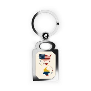 USA and Colombia Keyring