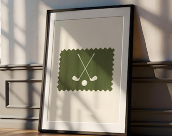 Arte mural de golf moderno/Impresión minimalista con temática de golf/Descarga digital de palos de golf/Decoración para amantes del golf/Póster de golf moderno para el hogar