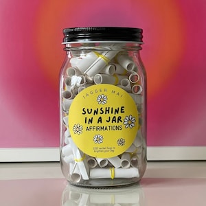 Affirmation Jar for Sending You Sunshine | 100 Uplifting Affirmations for Self-Care and Positive Vibes
