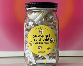 Affirmation Jar for Sending You Sunshine | 100 Uplifting Affirmations for Self-Care and Positive Vibes
