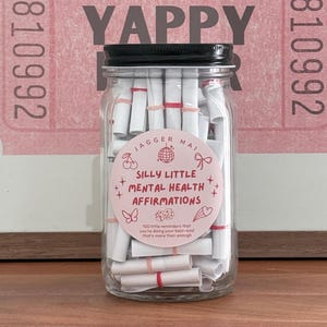 Affirmationsglas für Angst | Tägliche Positive Notizen | Self-Care Geschenk für Freunde | Psychische Gesundheitshilfe | Lustiges Stressabbau Geschenk