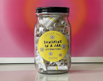 Affirmation Jar for Sending You Sunshine | 100 Uplifting Affirmations for Self-Care and Positive Vibes