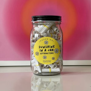 Affirmation Jar for Sending You Sunshine | 100 Uplifting Affirmations for Self-Care and Positive Vibes