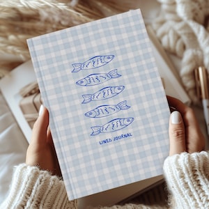 Sardine Notebook – Fisherman Core Journal, Cute Fish Journal, Portugal-Inspired Stationery, Euro Aesthetic, Coastal Blue & White Vibes