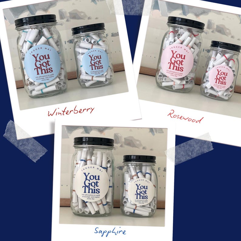 You Got This Affirmation Jar, Notes of Encouragement, Choice of Motivation & Healing Affirmations for Daily Positivity image 8