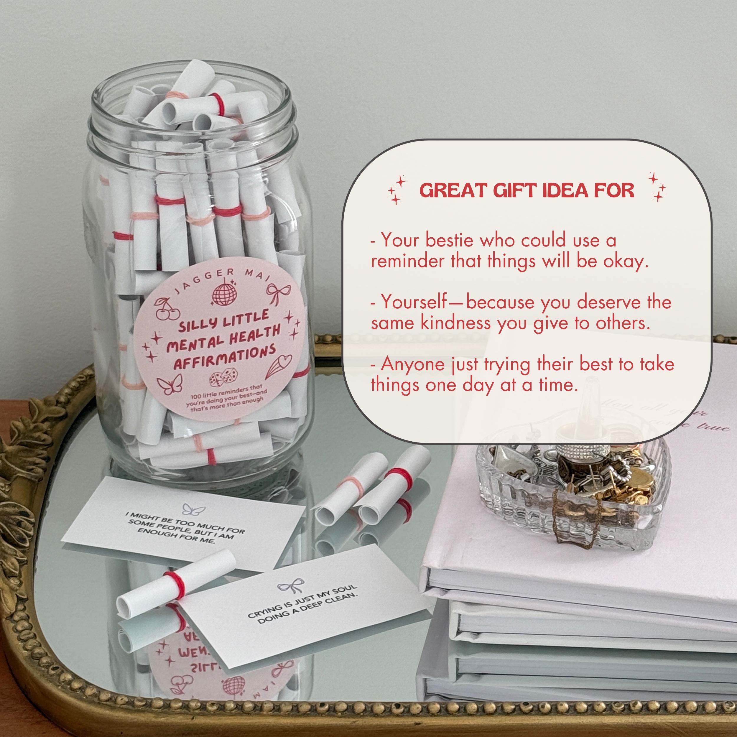Affirmation Jar | Silly Mental Health Notes, Stress Relief Gift - Etsy