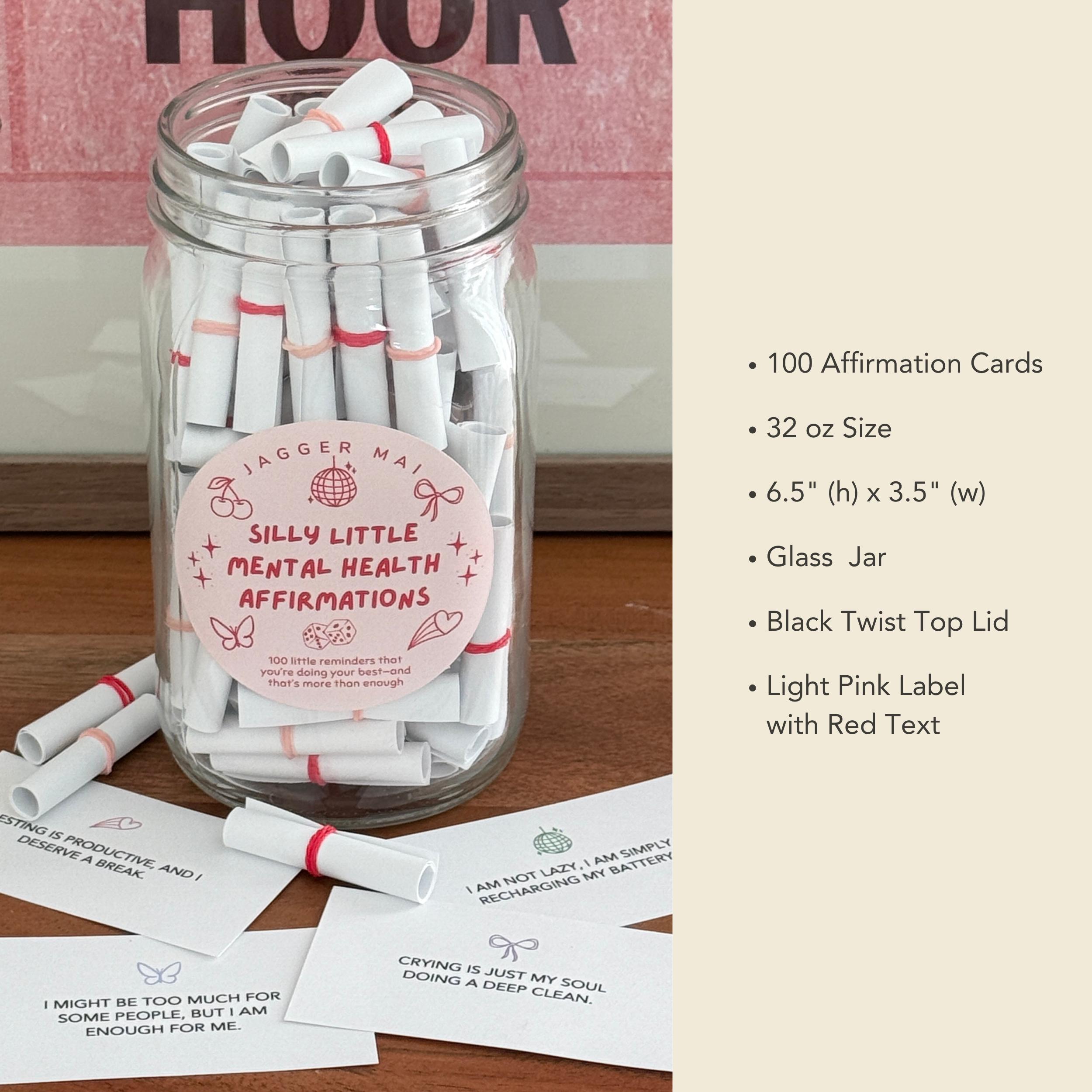 Affirmation Jar | Silly Mental Health Notes, Stress Relief Gift - Etsy