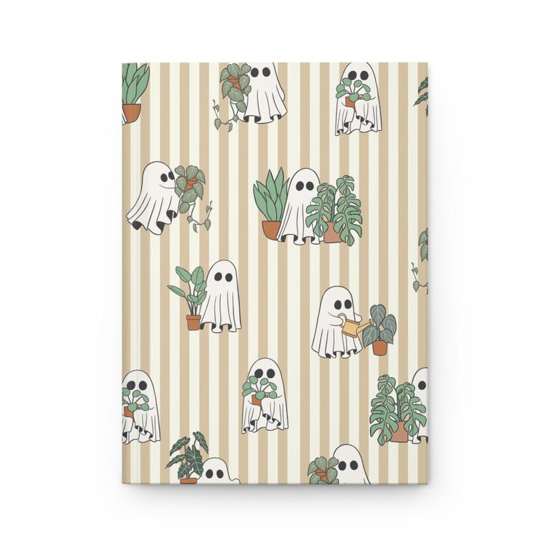 Spooky Cute Plant Ghost Journal, Halloween Garden Art Brown