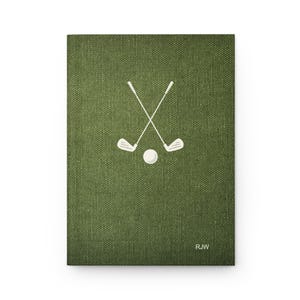 Personalisiertes Golf Journal, Imitat Grüner Stoff Druck, Golfer Geschenk Bild 2