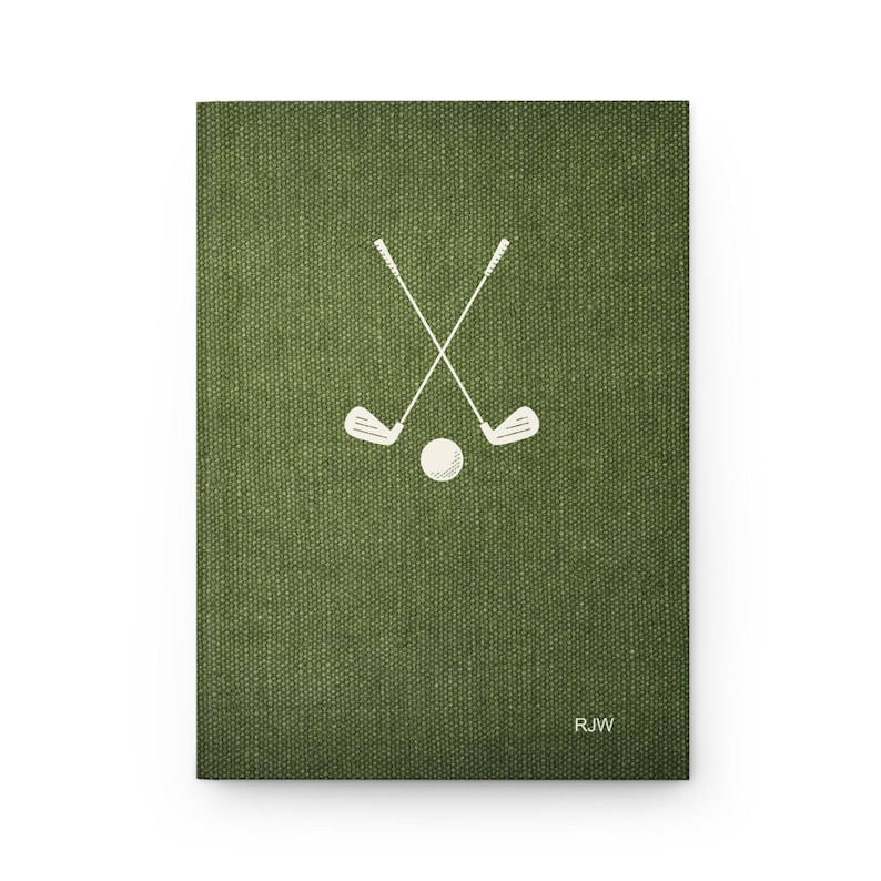 Personalisiertes Golf Journal, Imitat Grüner Stoff Druck, Golfer Geschenk Bild 2