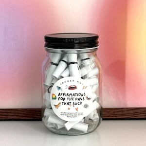 Barattolo delle affermazioni per le giornate difficili / Affermazioni positive per la salute mentale / Regalo per tirarsi su di morale / Biglietti di incoraggiamento per alleviare lo stress