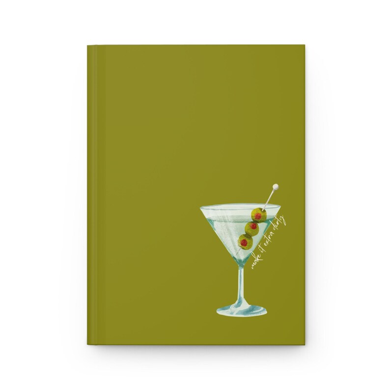 Cuaderno de Martini verde oliva, regalo para amantes de los cócteles imagen 2
