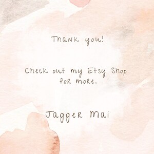 May include: Thank you! Check out my Etsy shop for more. Jagger Mai