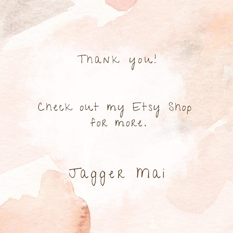 May include: Thank you! Check out my Etsy shop for more. Jagger Mai
