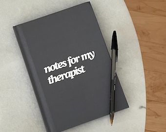 Notes For My Therapist Journal, Self-Discovery Notebook, Mental Health Gift