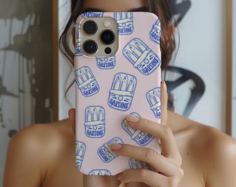 Retro Sardine Tin Phone Case, Cottagecore Coastal Cover