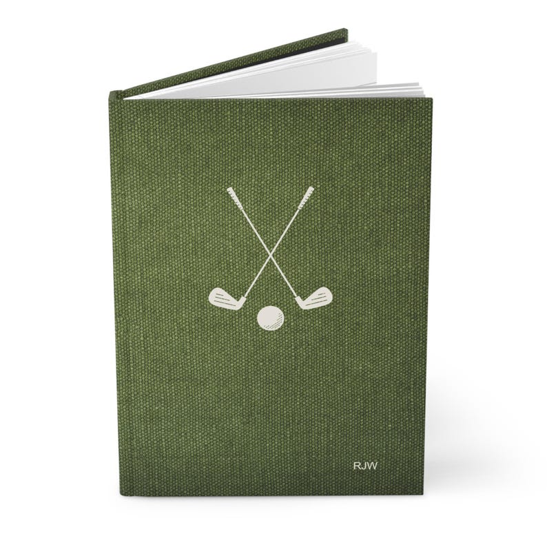 Personalisiertes Golf Journal, Imitat Grüner Stoff Druck, Golfer Geschenk Bild 4