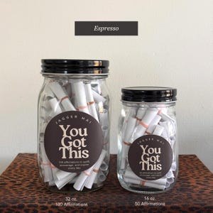 You Got This Affirmation Jar, Notes of Encouragement, Choice of Motivation & Healing Affirmations for Daily Positivity image 13