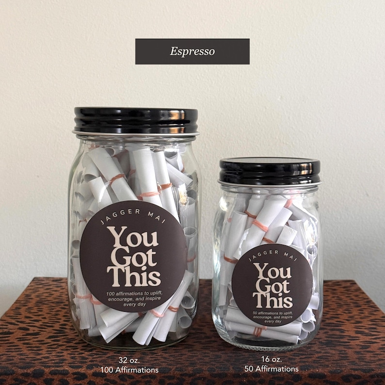You Got This Affirmation Jar, Notes of Encouragement, Choice of Motivation & Healing Affirmations for Daily Positivity image 13