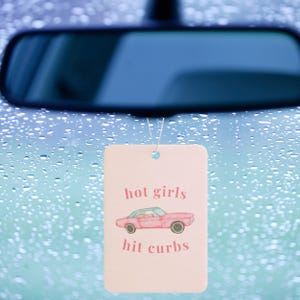 Hot Girls Hit Curbs Car Freshener, New Driver Gift, Cute Car Accessory, Trendy Meme, Funny Gift For Bad Driver
