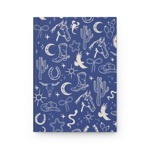 Diario del Oeste Vintage, Collage Retro de Cajas de Fósforo, Cuaderno de Vaquera Blue