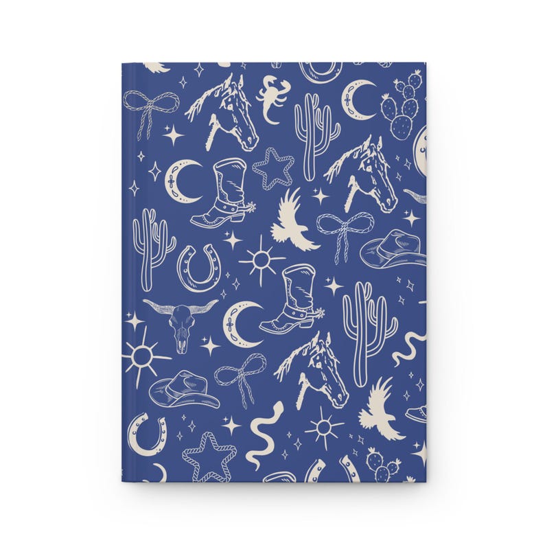 Diario del Oeste Vintage, Collage Retro de Cajas de Fósforo, Cuaderno de Vaquera Blue