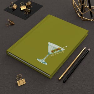 Cuaderno de Martini verde oliva, regalo para amantes de los cócteles imagen 6