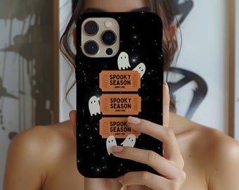 Capa de celular com ingresso para o filme Spooky Season: capa de Halloween para iPhone e Samsung Pixel