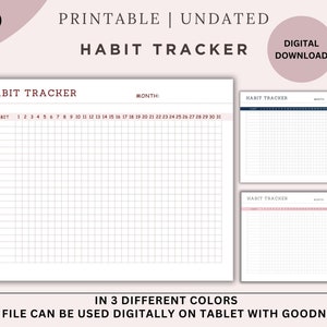 Daily Habit Tracker Printable, Monthly Routine Checklist, Minimalist ...