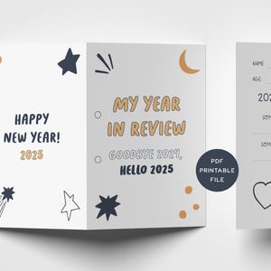 Kids Year In Review 2024 Printable Activity Book, 2024 Time Capsule Worksheet, New Years Eve Activity, End of Year Questionnaire PDF