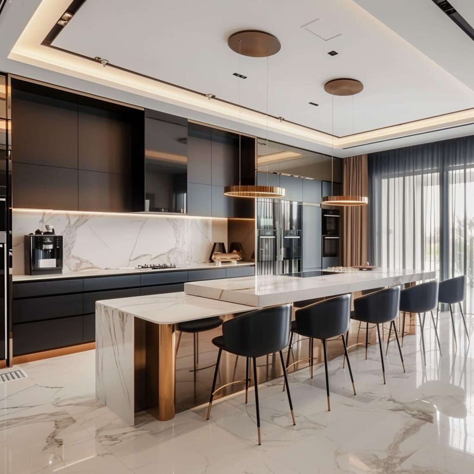 Luxury 3d Kitchen 3d Rendering Minimalist Kitchen Remodel Ideas Virtual ...
