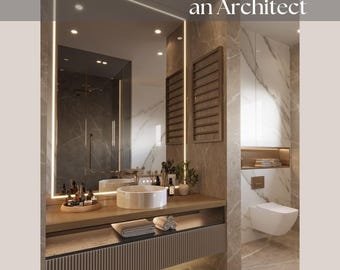 Custom Bathroom Design | E-Design Service | Small Bathroom Remodel Ideas E-Design | Bathroom Renovation designer | 3D rendering