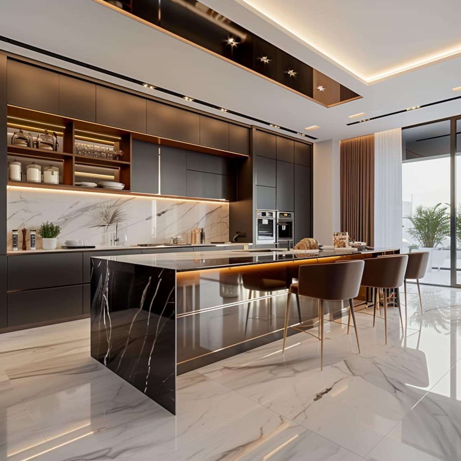 Luxury 3d Kitchen 3d Rendering Minimalist Kitchen Remodel Ideas Virtual ...