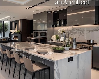 Grey Kitchen Luxury kitchen 3d rendering minimalist kitchen remodel ideas virtual interior design kitchen renovation modern kitchen designs