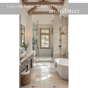 Modern Farmhouse Bathroom Design | E-Design Service | Small Bathroom Remodel Ideas E-Design | Farmhouse style Bathroom Renovation designer