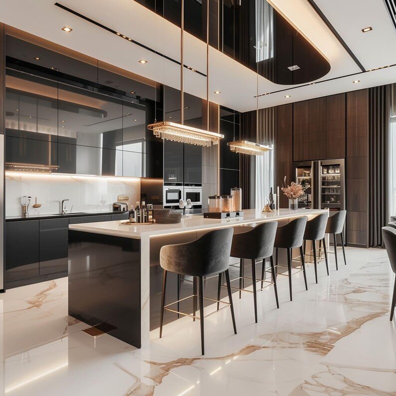 Luxury 3d Kitchen 3d Rendering Minimalist Kitchen Remodel Ideas Virtual ...