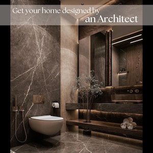 Black Dark Bathroom Design | E-Design Service | Small Bathroom Remodel Ideas E-Design | Black Bathroom Renovation designer | 3D rendering